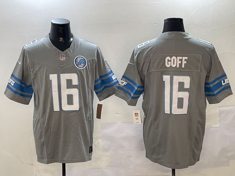 Men Detroit Lions #16 Goff Grey three generations 2024 Nike Limited NFL Jersey style 11021->detroit lions->NFL Jersey